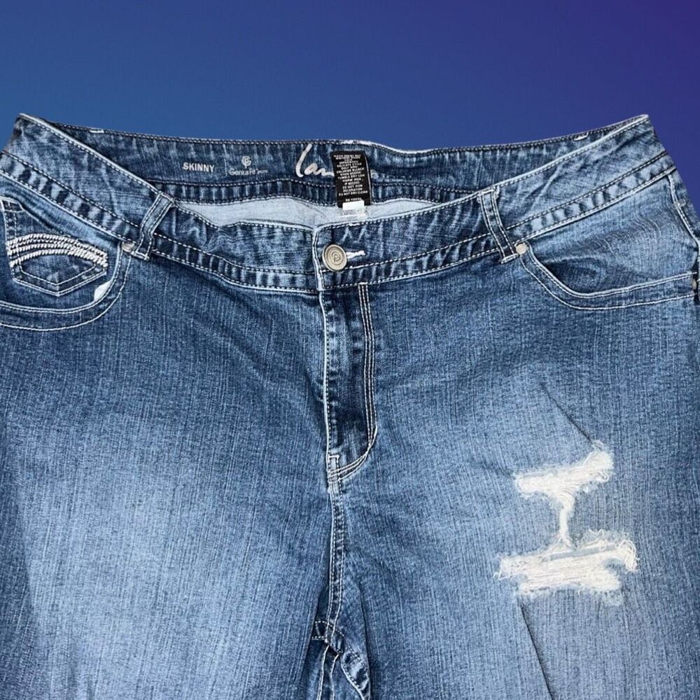 Plus Size Lane Bryant Distressed Skinny Jeans Size 22 Average #202 - Picture 2 of 7